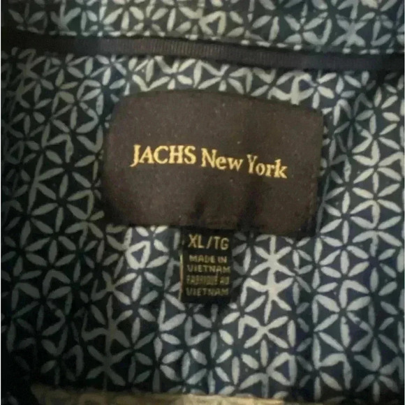 Jachs New York men blue button up short sleeve casual shirt size XL - Picture 6 of 8
